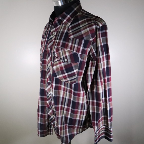 Outlaw Western Wear Shirt Mens Large Extra Long Tails Pearl Snap Long Sleeve - Picture 7 of 9